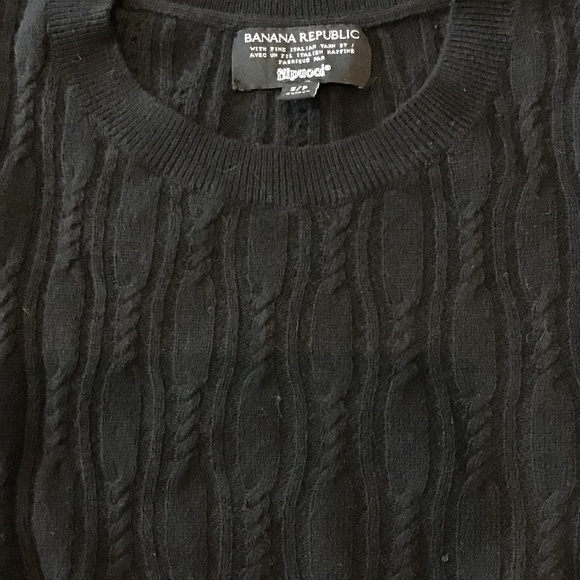 BANANA REPUBLIC Filpucci Wool Cashmere Blend Cable Knit Crew Neck Sweater - Picture 2 of 5